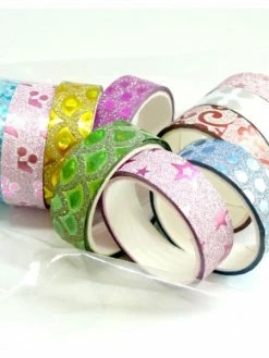 Perlesmania HS02801 Lot De 10 Rouleaux Adhesif, Masking Tape Coloris Aléatoires