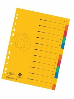 Herlitz Intercalaire En Carton - A4 Extra Large - 12 Touches