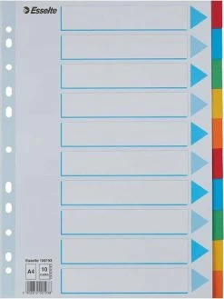 Esselte Intercalaires En Carton Uni - A4 - 10 Touches