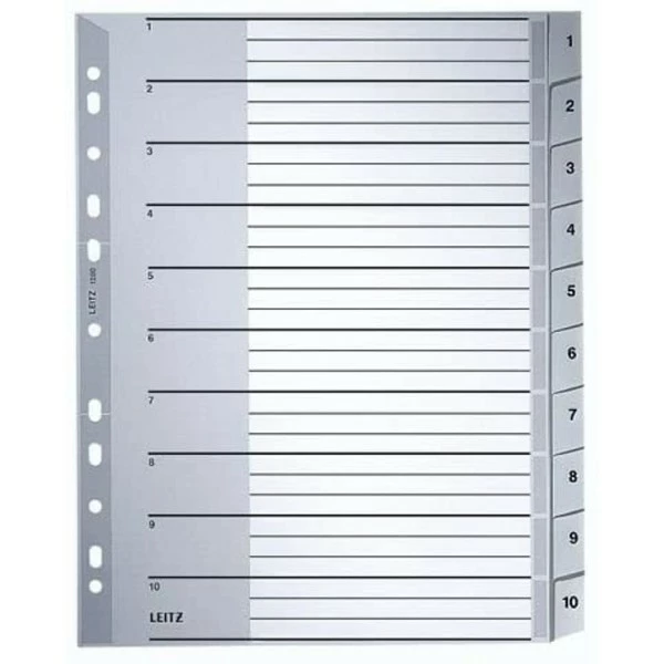Leitz Intercalaires En Plastique A4+ - Numérique - 10 Touches 1 Leitz Intercalaires En Plastique A4+ - Numérique - 10 Touches