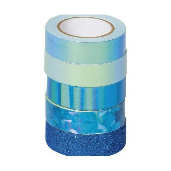 Czech Beads Exclusive Jeu De L'Auto-Bandes De Papier Adhésif - Teinte Bleue (5pcs), L'Art De La Bande, Ruban Adhésif, Acce 1 Czech Beads Exclusive Jeu De L'Auto-Bandes De Papier Adhésif - Teinte Bleue (5pcs), L'Art De La Bande, Ruban Adhésif, Acce