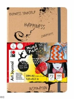 Marabu Journal Créatif - Art Journal - Mixed Media - A5 - 72 Pages