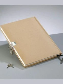 Rayher Journal Intime En Carton Avec Cadenas Et Clefs, 67 Feuilles Blanches, 21x1x1,7cm, à Décorer