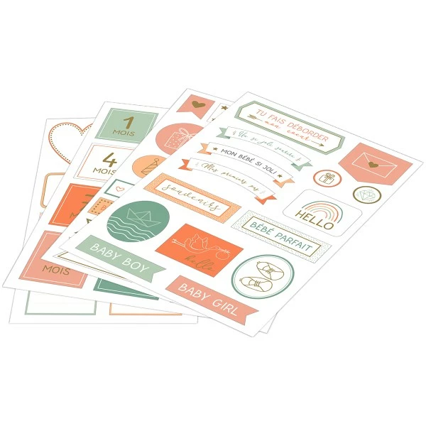 Artemio Kit Album De Naissance Accordéon + Stickers - 20 X 14 Cm - 8 Pages 5 Artemio Kit Album De Naissance Accordéon + Stickers - 20 X 14 Cm - 8 Pages – Image 5