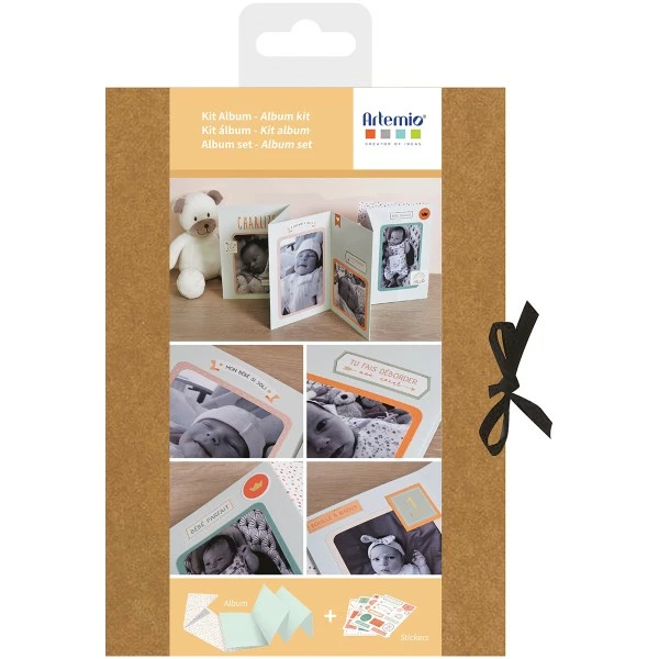 Artemio Kit Album De Naissance Accordéon + Stickers - 20 X 14 Cm - 8 Pages 1 Artemio Kit Album De Naissance Accordéon + Stickers - 20 X 14 Cm - 8 Pages