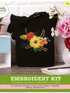 Docrafts Kit Broderie Tote Bag - Fleurs - 1 Pce