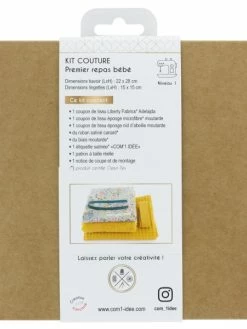 Com'1 Idée Kit Couture - Bavoir Et Lingettes - Liberty Jaune -V-Zug shop kit couture bavoir et lingettes liberty jaune p 5