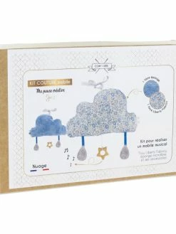 Com'1 Idée Kit Couture - Peluche Musicale Liberty Bleu- Nuage