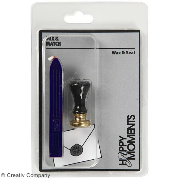 Creativ Company Kit De Cire à Cacheter - Bleu Foncé - Motifs Couronne De Feuilles - 2 Pcs 2 Creativ Company Kit De Cire à Cacheter - Bleu Foncé - Motifs Couronne De Feuilles - 2 Pcs – Image 2