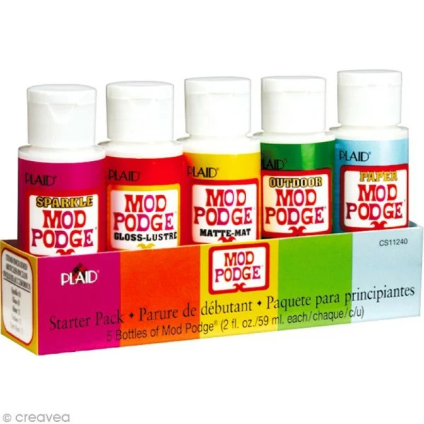 Kit Démarrage Vernis Mod Podge - 5 X 59 Ml 1 Kit Démarrage Vernis Mod Podge - 5 X 59 Ml