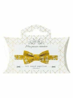 Com'1 Idée Kit Noeud Papillon En Tissu Liberty Jaune