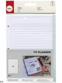Rayher Kit Pages My Planner - Pages A5 Perforées Imprimées Lignes - 24 Pcs