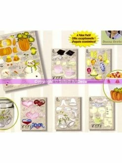 Donna Dewberry Kit Technique One Stroke Fêtes De Famille, 3 Feuilles Réutilisables