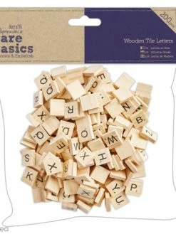 Docrafts Papermania Lettres Carrées Bois - Bare Basics - 200 Pcs
