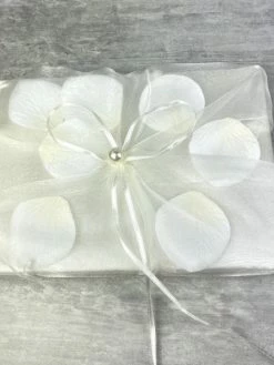 Hobi Livre D'Or De Mariage En Satin Ivoire Et Tulle, 21 Cm, Album Photo Avec Pétales