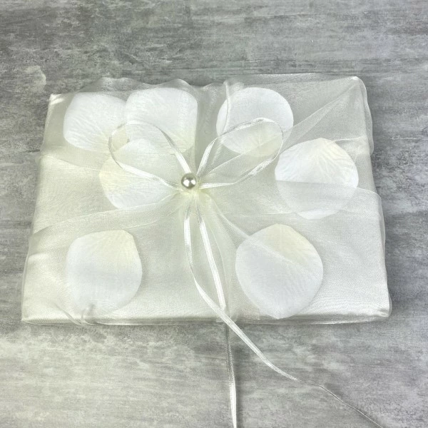 Hobi Livre D'Or De Mariage En Satin Ivoire Et Tulle, 21 Cm, Album Photo Avec Pétales 1 Hobi Livre D'Or De Mariage En Satin Ivoire Et Tulle, 21 Cm, Album Photo Avec Pétales