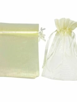 Artif Lot 12 Grands Sachets Organza Crème, Pochettes Organdi 12,5x17 Cm Pour Dragées, Cadeaux, Mariage, An