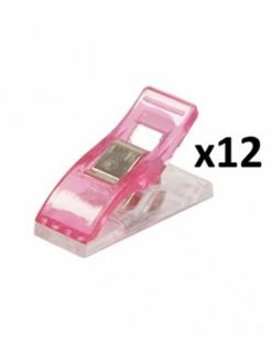 MDC Lot 12 Pinces à Tissus Patchwork Fuchsia 2,7x1cm