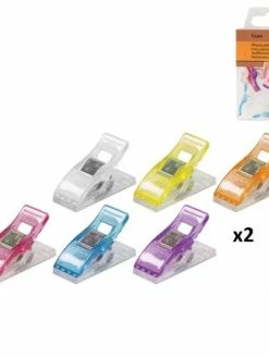 MDC Lot 12 Pinces à Tissus Patchwork Multicolore 2,7x1cm