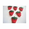 La Boutique D'Isacrea LOT 6 APPLIQUES : Fraise Rouge/verte Brillante 40mm
