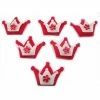 La Boutique D'Isacrea LOT 6 APPLIQUES TISSUS : Couronne Rouge/blanche 43mm