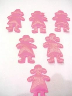 La Boutique D'Isacrea LOT 6 APPLIQUES TISSUS : Fillette Rose 30mm
