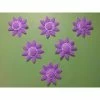 La Boutique D'Isacrea LOT 6 APPLIQUES TISSUS : Marguerite Mauve/blanc 38mm