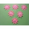 La Boutique D'Isacrea LOT 6 APPLIQUES TISSUS : Marguerite Rose/blanc 35mm