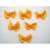 La Boutique D'Isacrea LOT 6 APPLIQUES TISSUS : Noeud Papillon + Rose Orange 30mm