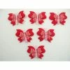 La Boutique D'Isacrea LOT 6 APPLIQUES TISSUS : Papillon Blanc Et Rouge 45mm