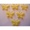 La Boutique D'Isacrea LOT 6 APPLIQUES TISSUS : Papillon Jaune Uni 23mm