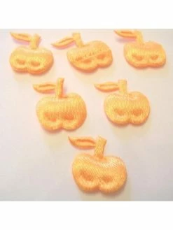 La Boutique D'Isacrea LOT 6 APPLIQUES TISSUS : Pomme Abricot15mm