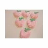 La Boutique D'Isacrea LOT 6 APPLIQUES TISSUS : Pomme Rose Pale/blanche 40mm