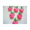 La Boutique D'Isacrea LOT 6 APPLIQUES TISSUS : Pomme Rose Polaire 50mm