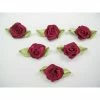 La Boutique D'Isacrea LOT 6 APPLIQUES TISSUS : Rose Grenat 15mm