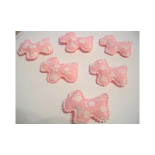 La Boutique D'Isacrea LOT 6 APPLIQUES TISSUS : Scottie Rose Blanc 40mm 1 La Boutique D'Isacrea LOT 6 APPLIQUES TISSUS : Scottie Rose Blanc 40mm