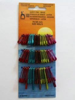 PONY Lot De 100 Epingles De Sureté Laiton Multicolour 19 /38mm - 001113