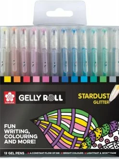 Lot De 12 Stylos Gel Stardust Glitter - Sakura