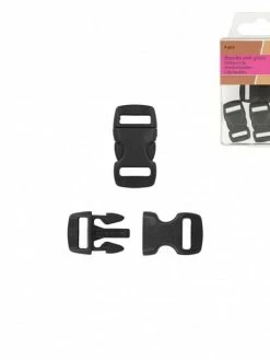 MDC Lot De 2 Boucles Anti-glisse Plastique Noir 28mm X 15mm