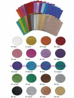 Efco Lot De 2 Feuilles Cartonnées Pailletées Format A4, 200 G / M²