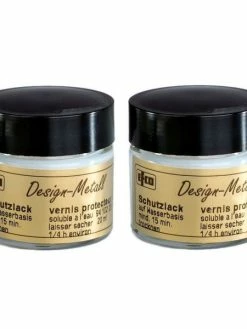 Artif Lot De 2 Pots De Vernis De Protection, 2 X 20 Ml, Pour Feuilles D'or, Argent, Métallique