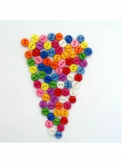 Tricot Créations Lot De 250 Mini Boutons 6mm 2 Trous - Couleurs Mixte