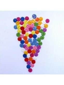 Tricot Créations Lot De 250 Mini Boutons 9mm 2 Trous - Couleurs Mixte