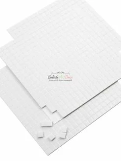 Artif Lot De 3 Feuilles De Pastilles Carrées Adhésives 3D, 5 X 5 X 2 Mm, 1680 Pièces, Coussinets Blancs