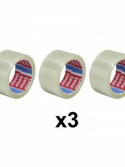 Lot De 3 Rubans Emballage Adhésif Transparent Tesa 66m X 50mm