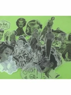 La Boutique D'Isacrea Lot De 34 Papiers Autocollants Vintage LADY