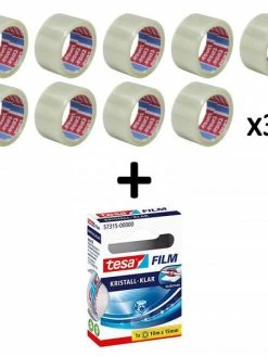 Lot De 36 Rubans Emballage Adhésif Transparent Tesa + 1 Ruban Adhésif Invisible