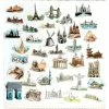 La Boutique D'Isacrea LOT DE 36 STICKERS : Les Plus Beaux Monuments Du Monde