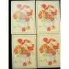 La Boutique D'Isacrea LOT DE 4 CARTES CARTONNES 9*13CM : Fleur Rouge Dans Un Seau Métal