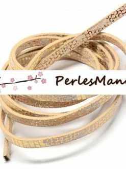Perlesmania Lot De 4 : Environ 1,2 Mètre De Cordon SIMILI CUIR 5 Par 2MM H1003C